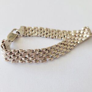 VTG 90s Sterling Silver 925 Flexible Woven Bracelet Made in Italy